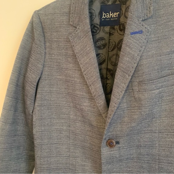 Baker by Ted Baker Anchor Sail Theme Herringbone Blazer Jacket - Picture 3 of 15